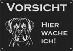 Aluminium Warnschild Boxer VORSICHT Hier wache ich!